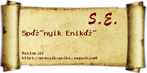 Spányik Enikő névjegykártya